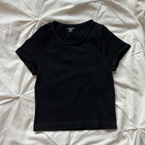 Urban outfitters out from under cropped ribbed tee in black